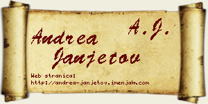 Andrea Janjetov vizit kartica